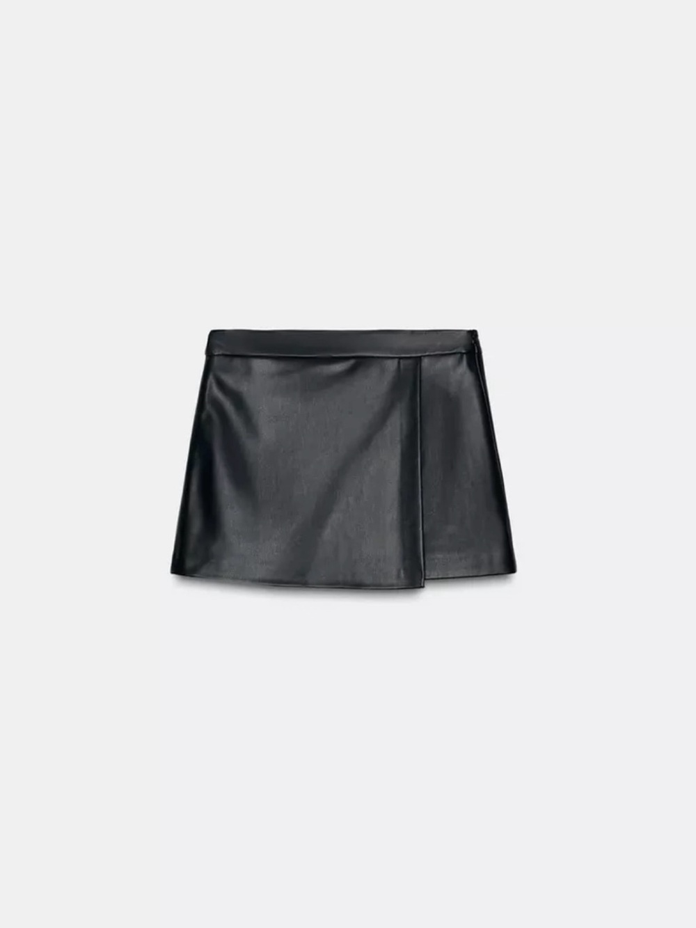 ZARA Faux Leather Black Mini Skort